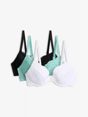 Obrázek produktu Push-up podprsenka s jemnou krajkou (3 ks v balení) BonPrix