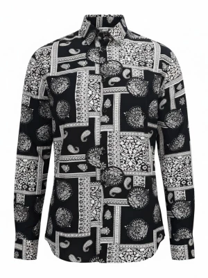 Obrázek produktu Radwa Košile 'Men's Viscose multicolor pattern shirt' černý melír