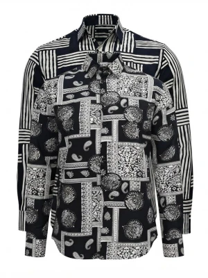 Obrázek produktu Radwa Košile 'Viscos floral pattern 2pc' černá / černý melír