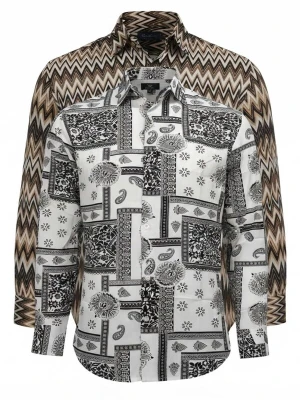 Obrázek produktu Radwa Košile 'Viscos floral pattern 2pc' světle hnědá / offwhite
