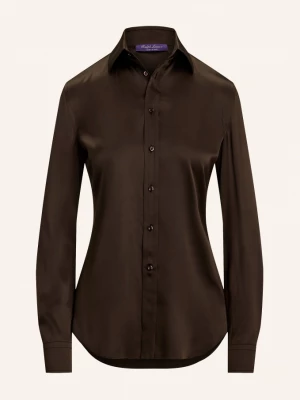 Obrázek produktu Ralph Lauren Collection Košilová Halenka S Hedvábím tmavě hnědá