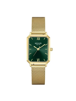 Obrázek produktu Régler Analogové hodinky 'Régler Élégance Mesh Gold - Green' zlatá / tmavě zelená