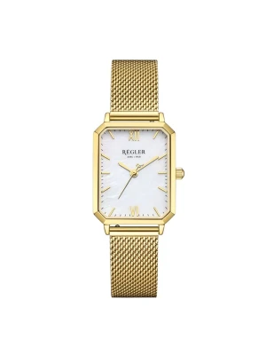 Obrázek produktu Régler Analogové hodinky 'Régler Élégance Mesh Gold - Pearl' zlatá / perlově bílá