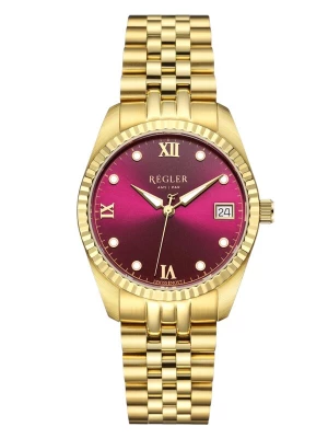 Obrázek produktu Régler Analogové hodinky 'Régler Liberté Steel Gold - Burgundy' zlatá