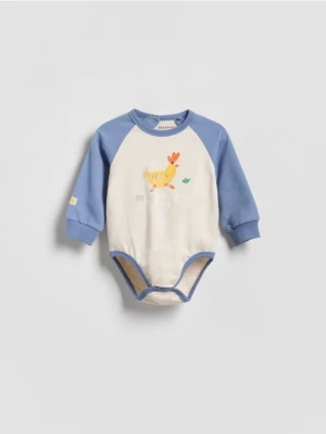 Obrázek produktu Reserved - Bavlněné body s potiskem - tělová