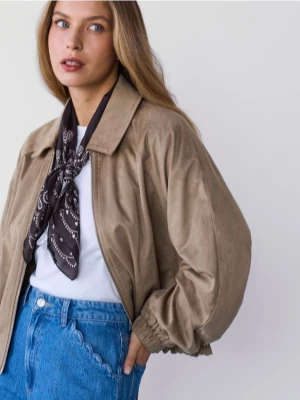 Obrázek produktu Reserved - Bunda bomber z imitace semiše - béžová