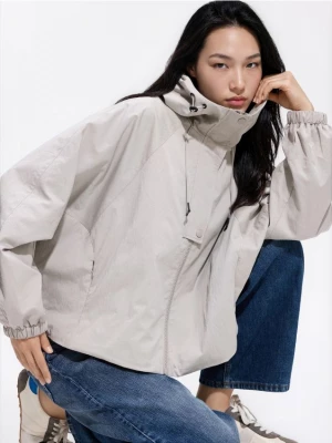 Obrázek produktu Reserved - Bunda oversize s kapucí - světle šedá