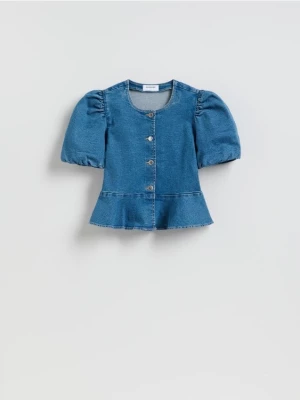 Obrázek produktu Reserved - Džínová halenka s volánkem peplum - modrá
