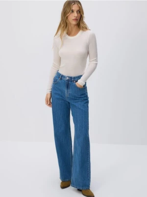Obrázek produktu Reserved - Džíny širokého střihu s proužky - modrá