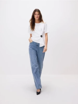 Obrázek produktu Reserved - Džíny wide-leg s aplikacemi - modrá