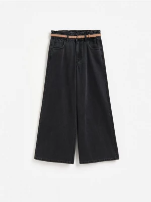 Obrázek produktu Reserved - Džíny wide leg s opaskem - černý