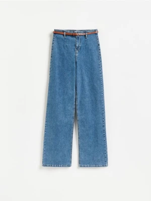Obrázek produktu Reserved - Džíny wide leg s opaskem - modrá
