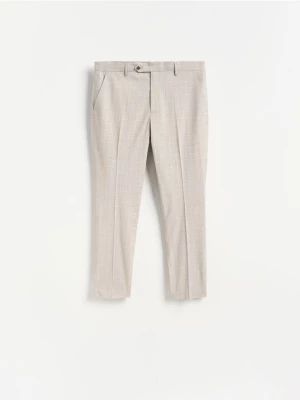 Obrázek produktu Reserved - Elegantní kostkované kalhoty slim - kávová