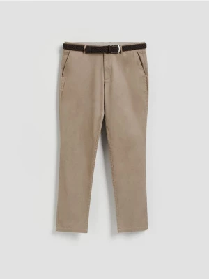 Obrázek produktu Reserved - Kalhoty chino slim s páskem - kávová