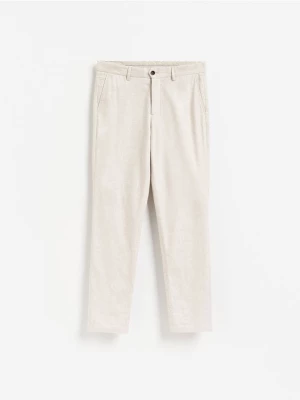 Obrázek produktu Reserved - Kalhoty chino slim se lnem - béžová