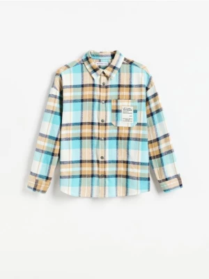 Obrázek produktu Reserved - Kostkovaná oversize košile - tyrkysová