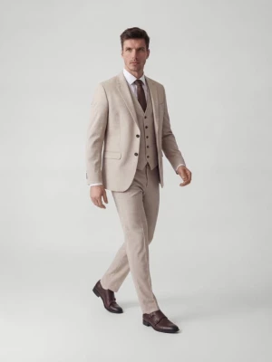 Obrázek produktu Reserved - Kostkovaný blejzr slim fit - béžová