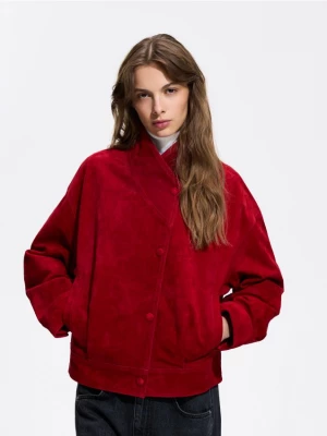 Obrázek produktu Reserved - Semišová oversize bunda - červená