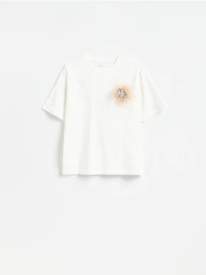 Obrázek produktu Reserved - LADIES` T-SHIRT & BROOCH - bílá