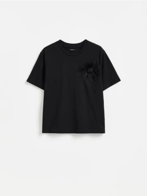 Obrázek produktu Reserved - LADIES` T-SHIRT & BROOCH - černý