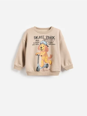 Obrázek produktu Reserved - Mikina oversized s potiskem - hnědá