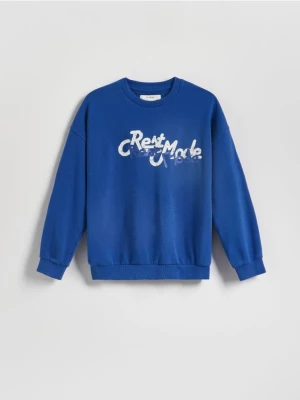 Obrázek produktu Reserved - Mikina oversized s potiskem - modrá