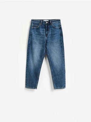 Obrázek produktu Reserved - Mom jeans se zkrácenou nohavicí - tmavomodrá
