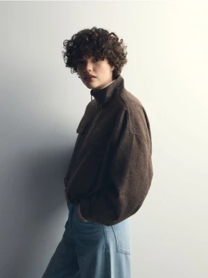 Obrázek produktu Reserved - Oversize bomber bunda - pudrově hnědá