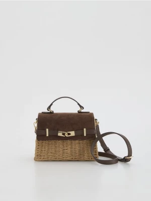 Obrázek produktu Reserved - Pletená handmade kabelka - pudrově hnědá