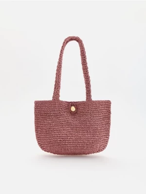 Obrázek produktu Reserved - Pletená handmade kabelka - pudrově růžová