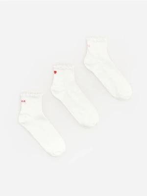 Obrázek produktu Reserved - Ponožky s bavlnou 3 pack - krémová