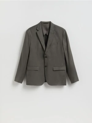 Obrázek produktu Reserved - Slim fit sako s příměsí lnu - tmavě zelená