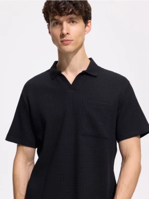 Obrázek produktu Reserved - Strukturální polo tričko comfort fit - černý