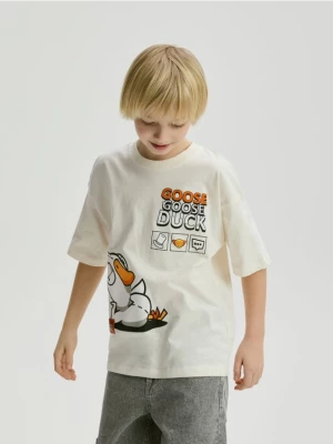 Obrázek produktu Reserved - Tričko s potiskem Goose Goose Duck - krémová