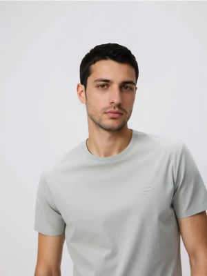 Obrázek produktu Reserved - Tričko slim fit s marcerovanou bavlnou - světle zelená