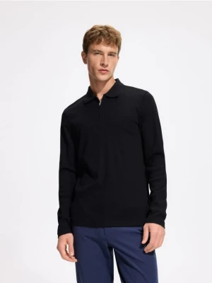 Obrázek produktu Reserved - Žebrované slim polo tričko - černý
