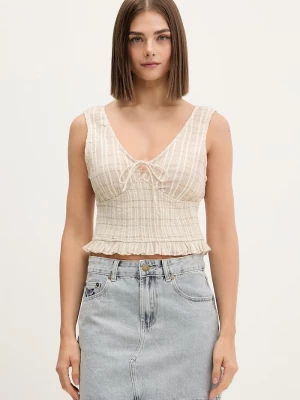 Obrázek produktu Rip Curl halenka na ramínka dámská bavlněná PARADISE CHECK TOP béžová