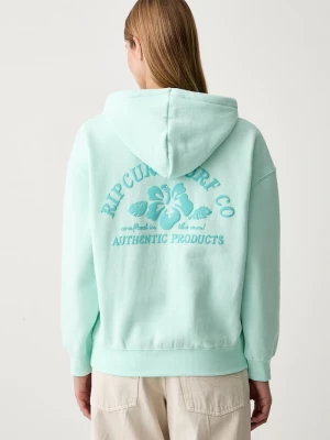Obrázek produktu Rip Curl mikina s kapucí dámská s bavlnou SURF PUFF HERITAGE tyrkysová