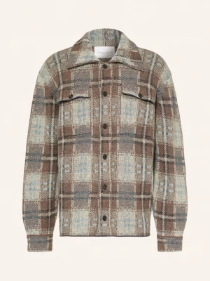 Obrázek produktu Roberto Collina Pletené Overshirt Z Alpaky světle zelená / hnědá / tmavě modrá