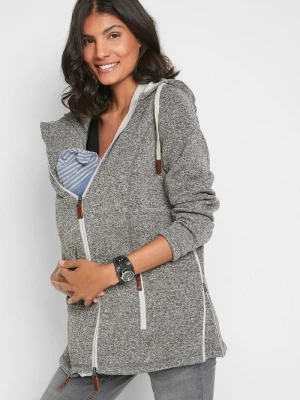 Obrázek produktu Rozpinana bluza ciążowa i do noszenia dziecka 2 w 1 z dzianinowego polaru BonPrix szary