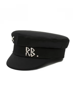 Obrázek produktu RUSLAN BAGINSKIY bekovka dámská Crystal-embellished Satin Baker Boy Cap černá