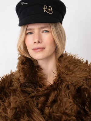Obrázek produktu RUSLAN BAGINSKIY bekovka dámská s vlnou Logo-embellished Baker Boy Cap černá