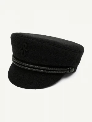 Obrázek produktu RUSLAN BAGINSKIY bekovka dámská s vlnou Monogram-embellished Cap černá