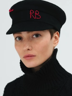 Obrázek produktu RUSLAN BAGINSKIY bekovka dámská vlněná Safety-pin Baker Boy Cap černá