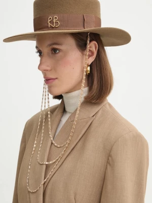 Obrázek produktu RUSLAN BAGINSKIY Klobouk Ruslan Baginskiy Monogram-embellished Canotier Hat hnědá