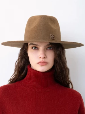 Obrázek produktu RUSLAN BAGINSKIY klobouk se širokou krempou dámský Fedora Hat béžová