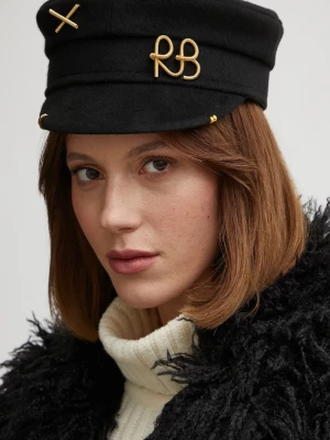 Obrázek produktu RUSLAN BAGINSKIY Vlněná čepice Piercing-inspired Baker Boy Cap černá