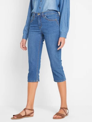 Obrázek produktu Rybaczki dżinsowe, slim fit, mid waist BonPrix niebieski