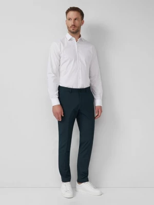 Obrázek produktu s.O PURE: Oblekové kalhoty slim fit střihu ze strakatého strečového kepru s.Oliver petrolejová