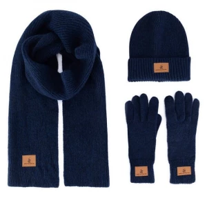 Obrázek produktu Sada čepice, šála a rukavice Beverly Hills Polo Club BHPC-MC-001-AW24 Tmavomodrá